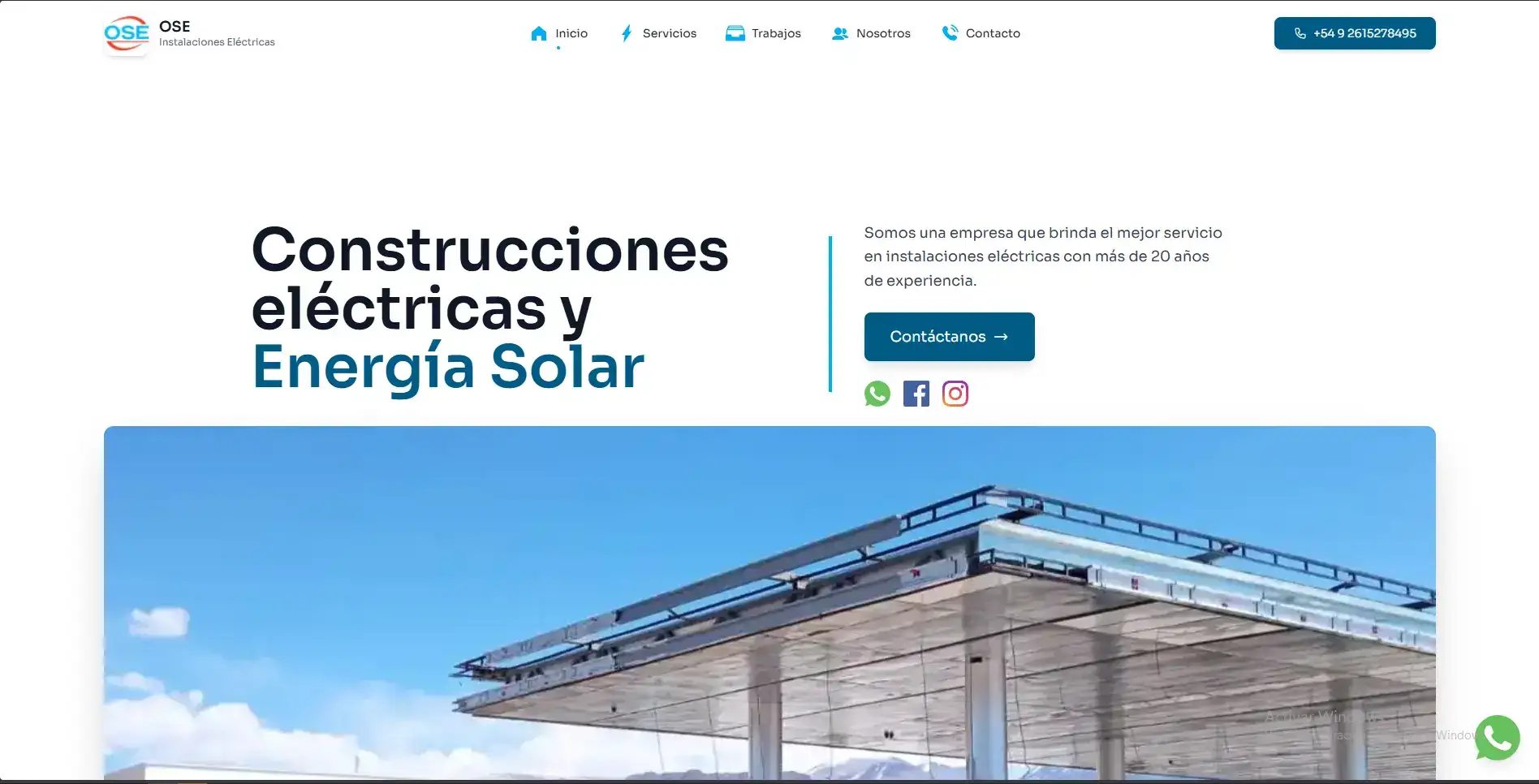 Landing Page de Oselectric Sas - Construcciones eléctricas y Energía Solar